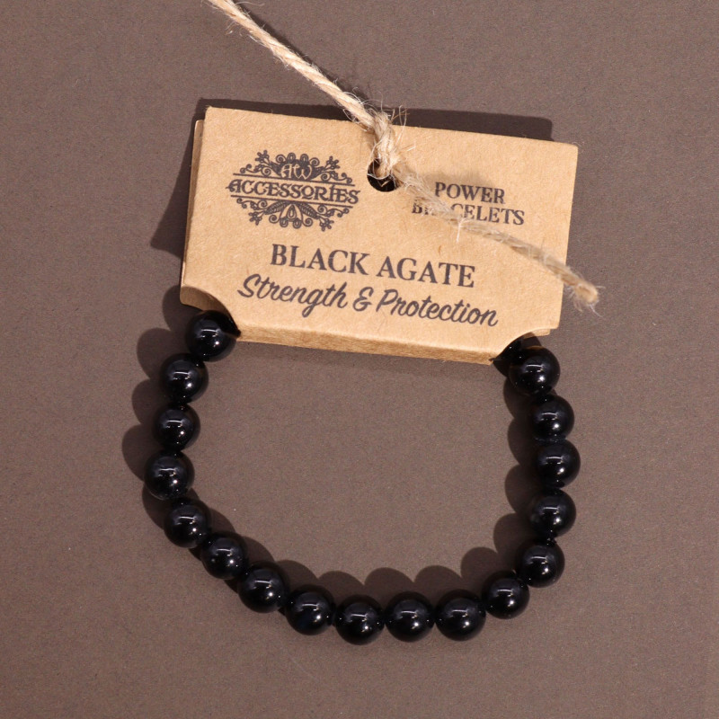 Bracelet de pouvoir - Agate noire