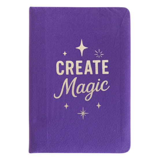 Carnet en velours violet - 80 pages - Créez de la magie