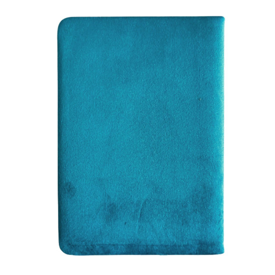 Carnet en velours bleu clair - 80 pages - Embrassez le voyage