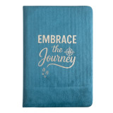Carnet en velours bleu clair - 80 pages - Embrassez le voyage