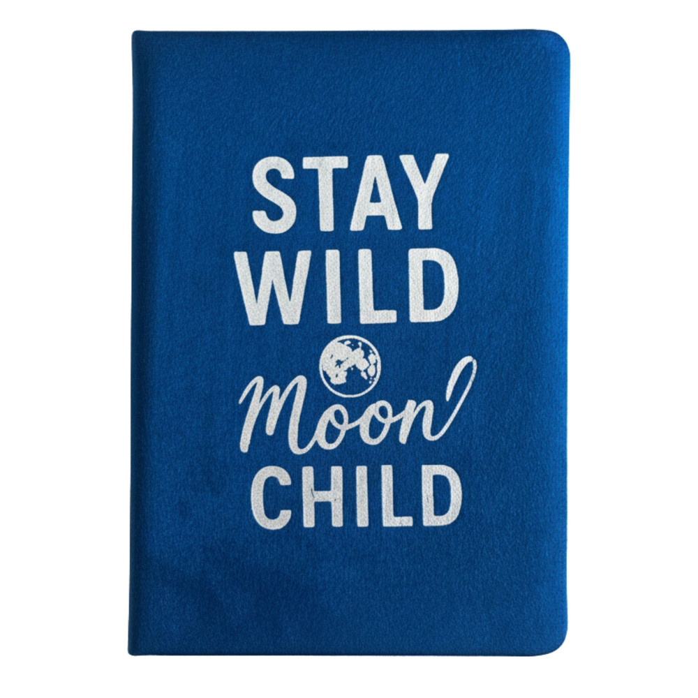Carnet en velours bleu foncé - 80 pages - Stay Wild Moon Child