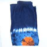 Pantalon de détente style japonais - Turquoise et orange - M