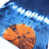 Pantalon de détente style japonais - Turquoise et orange - M
