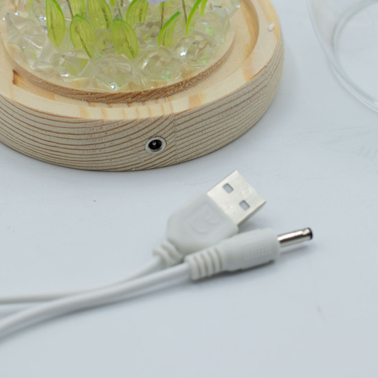 Dôme de jardin lumineux à fleurs - 20 tulipes - LED USB