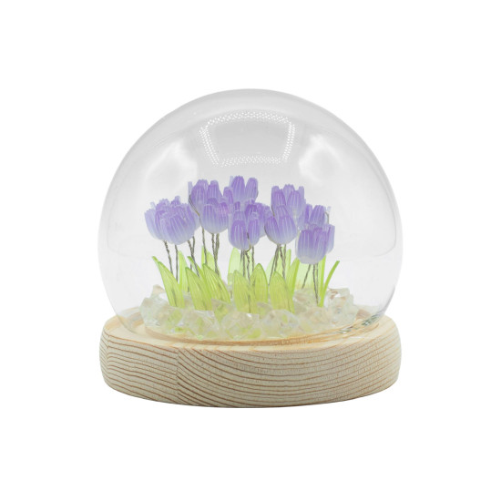 Dôme de jardin lumineux à fleurs - 20 tulipes - LED USB