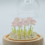Dôme de jardin lumineux à fleurs - 10 roses roses - LED USB