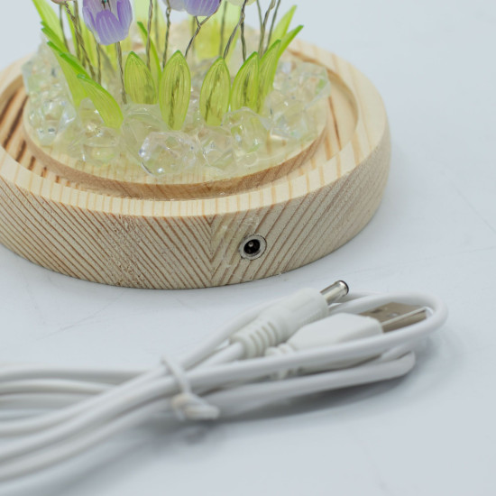 Dôme de jardin lumineux à fleurs - 20 tulipes multicolores - LED USB