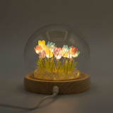 Dôme de jardin lumineux à fleurs - 20 tulipes multicolores - LED USB
