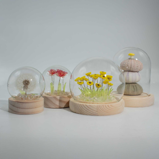 Dôme de jardin lumineux à fleurs - 3 oursins - LED USB