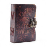 Carnet en cuir épais à bords frangés - Le livre des histoires inédites - 15 x 10 cm