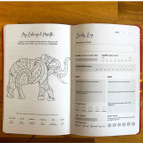 Carnet de bien-être rouge - 120 pages - Mandala doré et lotus