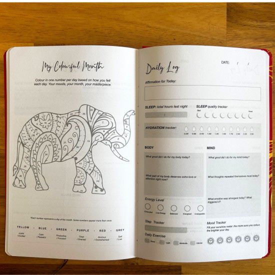 Carnet de bien-être blanc - 120 pages - Arbre de vie or rose