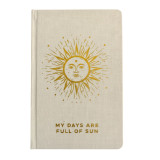 Journal de gratitude ivoire avec doublure dorée - 120 pages - Mes journées sont remplies de soleil