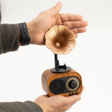 Mini gramophone rétro - Bluetooth et radio FM - 5 watts x 1