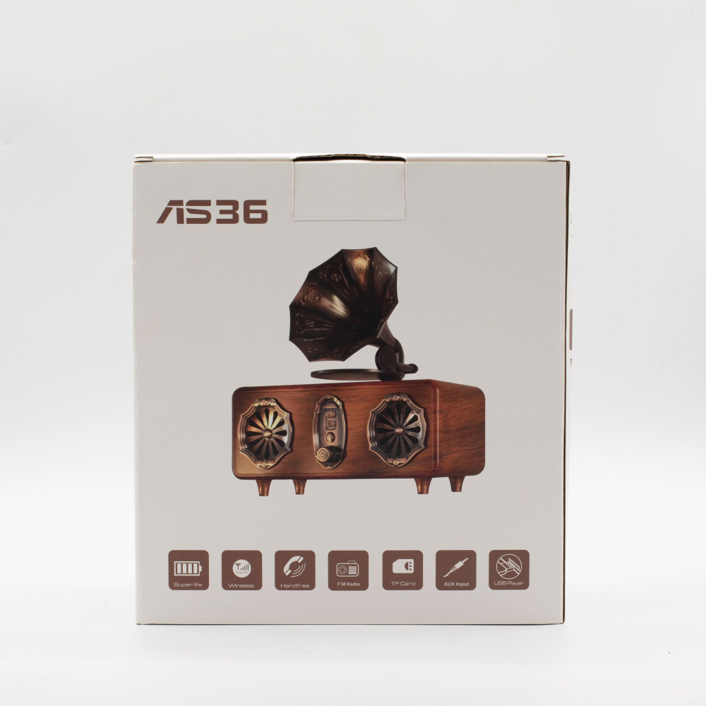 Mini enceinte double gramophone rétro - Bluetooth - 5,4 watts x 2