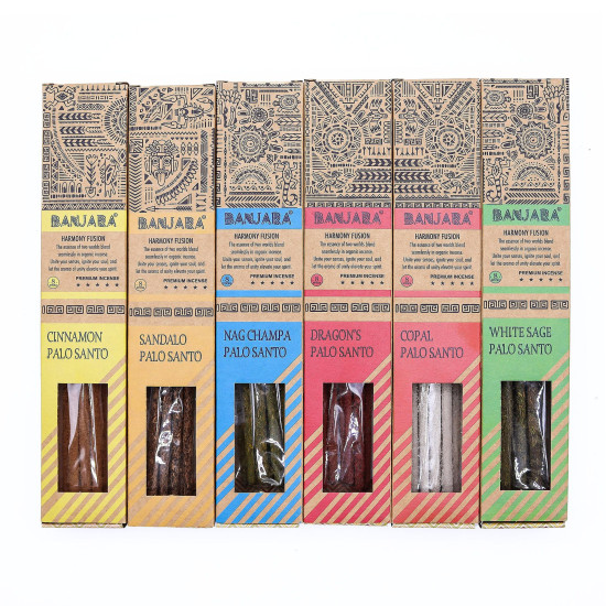 Bâtonnets de fumigation Banjara Palo Santo - Lot de 6 - Boîte
