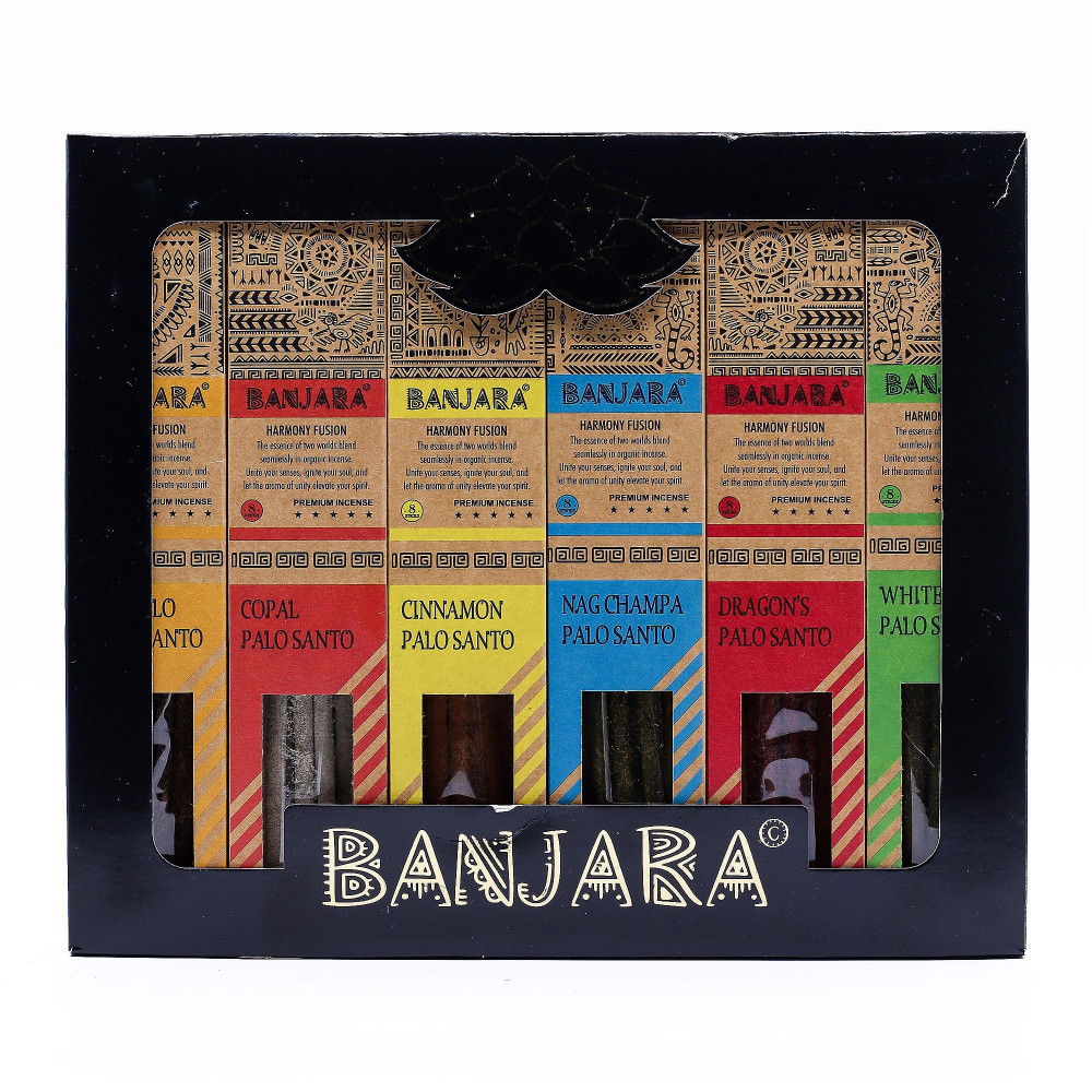 Bâtonnets de fumigation Banjara Palo Santo - Lot de 6 - Boîte