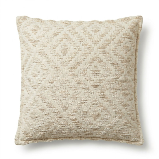 Housse de coussin classique - Crème géométrique neutre - 45 x 45 cm