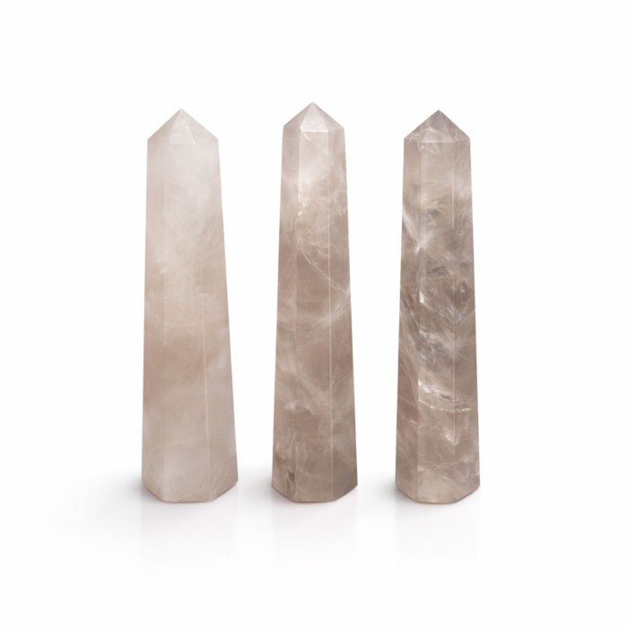 Pointe d'obélisque à six faces en pierre précieuse, environ 11 cm - Quartz fumé