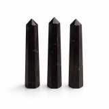 Pointe d'obélisque à six faces en pierre précieuse, environ 11 cm - Tourmaline noire