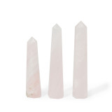 Pointe d'obélisque à six faces en pierre précieuse, environ 11 cm - Quartz rose