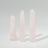 Pointe d'obélisque à six faces en pierre précieuse, environ 11 cm - Quartz rose