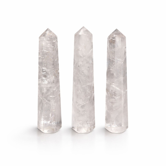 Pointe d'obélisque à six faces en pierre précieuse, environ 11 cm - Quartz clair