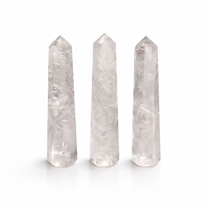 Pointe d'obélisque à six faces en pierre précieuse, environ 11 cm - Quartz clair