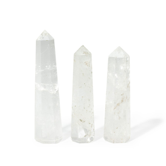 Pointe d'obélisque à six faces en pierre précieuse, environ 11 cm - Quartz clair