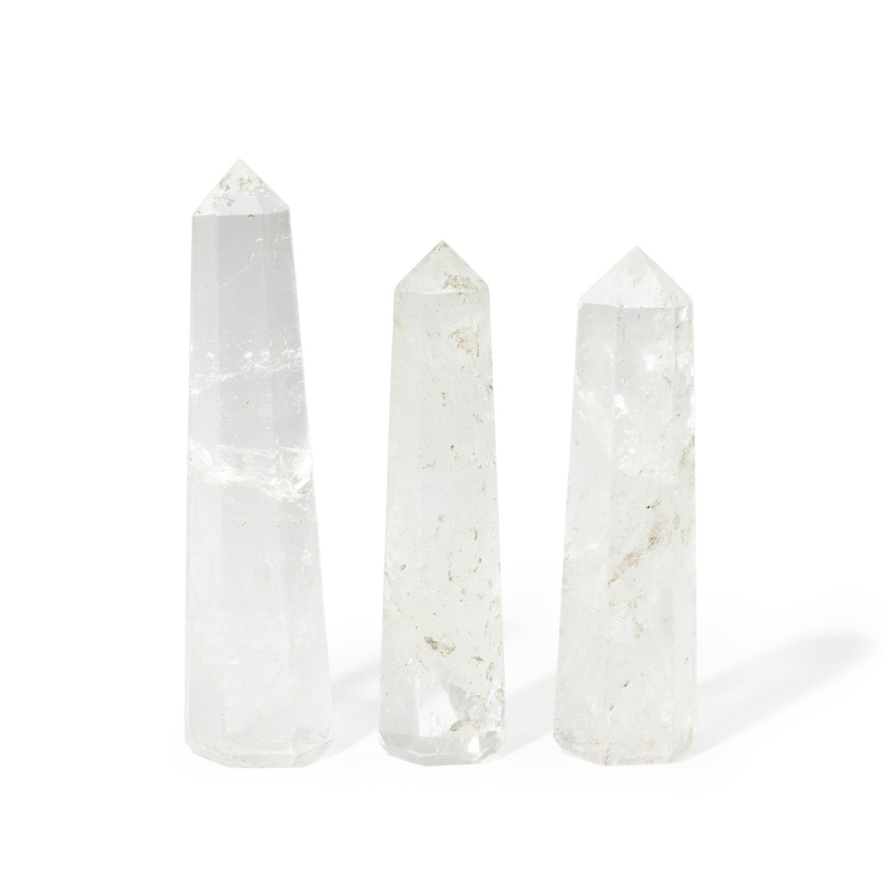 Pointe d'obélisque à six faces en pierre précieuse, environ 11 cm - Quartz clair