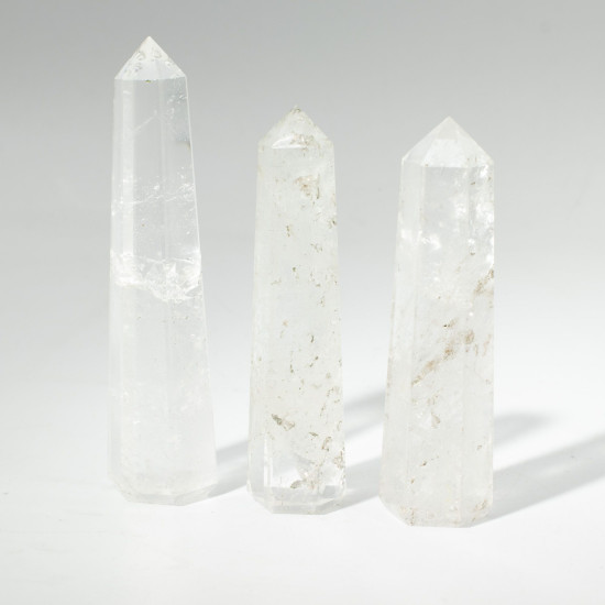 Pointe d'obélisque à six faces en pierre précieuse, environ 11 cm - Quartz clair