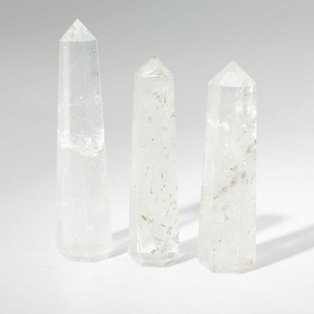 Pointe d'obélisque à six faces en pierre précieuse, environ 11 cm - Quartz clair