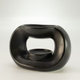 Brûleur à huile Zen en céramique - Galet ovale - Noir mat