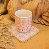Lot de 4 sous-verres carrés - Joli motif floral