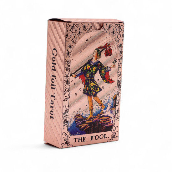 Jeu de cartes de tarot à feuille d'or rose - Phases de la lune - avec livret