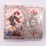 Jeu de cartes de tarot à feuille d'or rose - Phases de la lune - avec livret