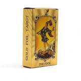 Jeu de cartes de tarot à feuilles bleues et dorées - L'Œil qui voit tout - avec livret