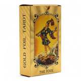 Jeu de cartes de tarot à feuilles bleues et dorées - L'Œil qui voit tout - avec livret
