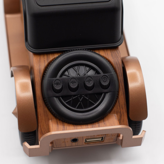 Haut-parleur et support de téléphone pour voiture vintage classique - Bluetooth - 5 watts
