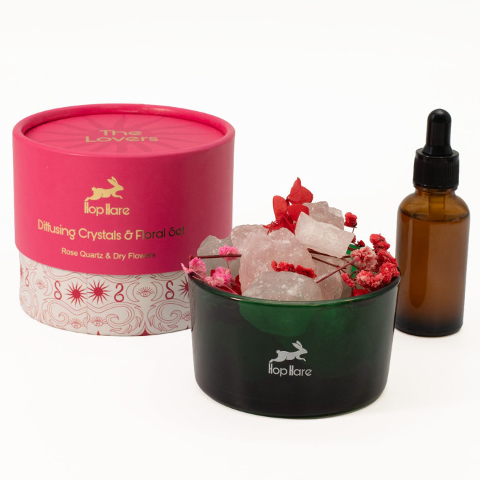 Coffret diffuseur Hop Hare Cristaux et Fleurs - Les Amoureux