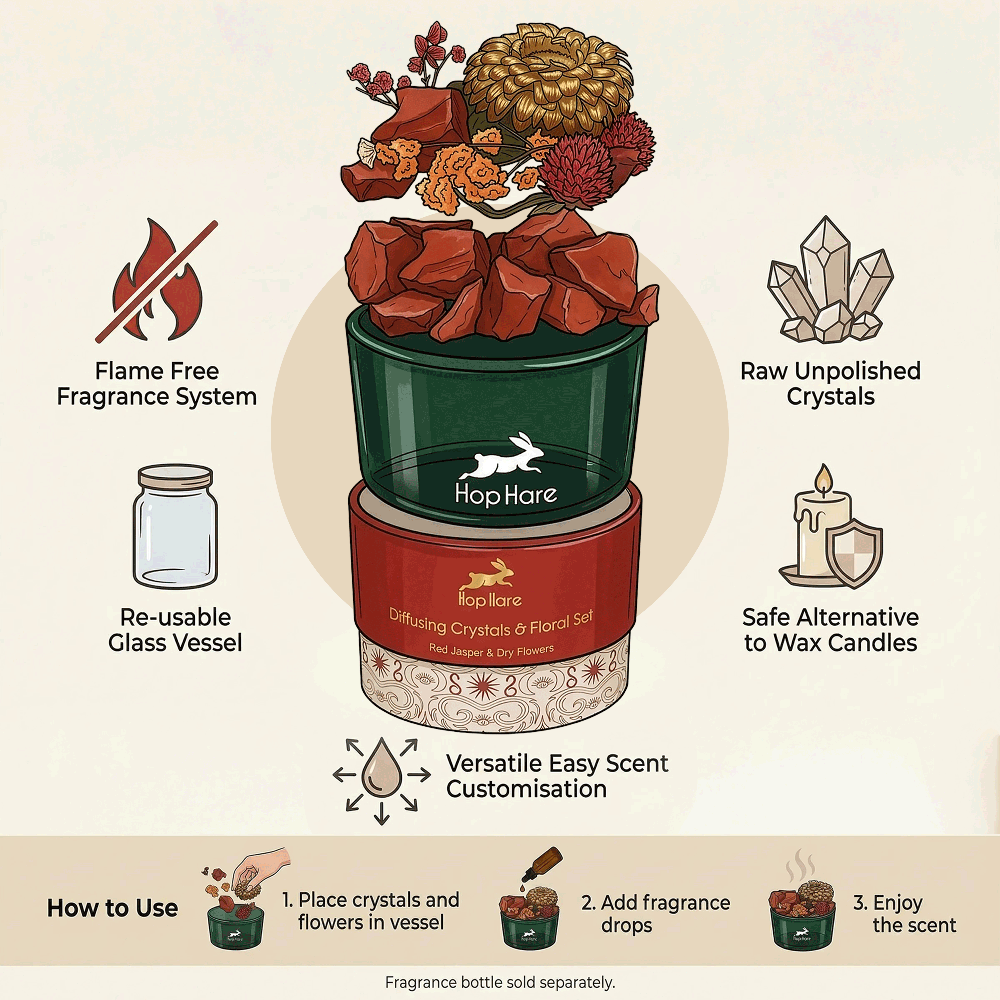 Coffret diffuseur Hop Hare Cristaux et Fleurs - Le Magicien
