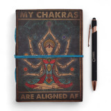 Carnet en cuir imprimé - Mes chakras sont parfaitement alignés - 17,8 × 12,7 cm