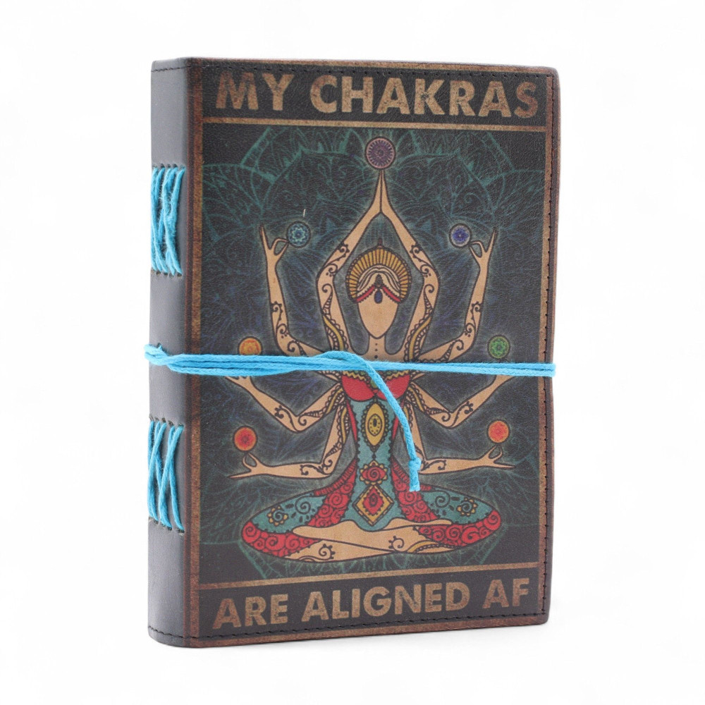 Carnet en cuir imprimé - Mes chakras sont parfaitement alignés - 17,8 × 12,7 cm