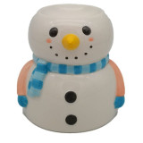 Brûleur à huile de Noël en céramique en forme de bonhomme de neige