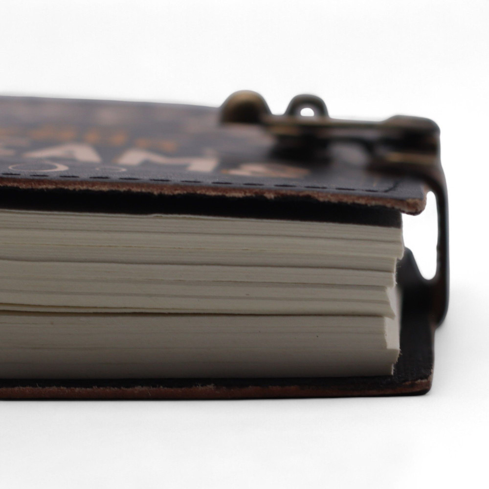 Carnet en cuir imprimé - Ne renoncez jamais à vos rêves - 17,8 × 12,7 cm