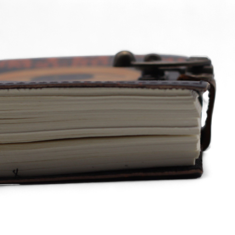 Carnet en cuir imprimé - Stop au défilement angoissant - 17,8 x 12,7 cm