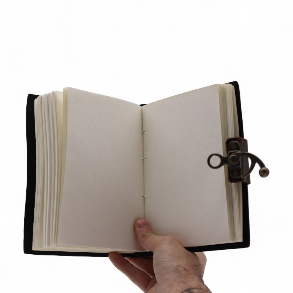 Carnet en cuir imprimé - Stop au défilement angoissant - 17,8 x 12,7 cm