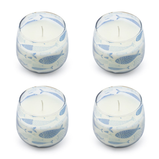 Bougies en petit pot de verre - Brise marine