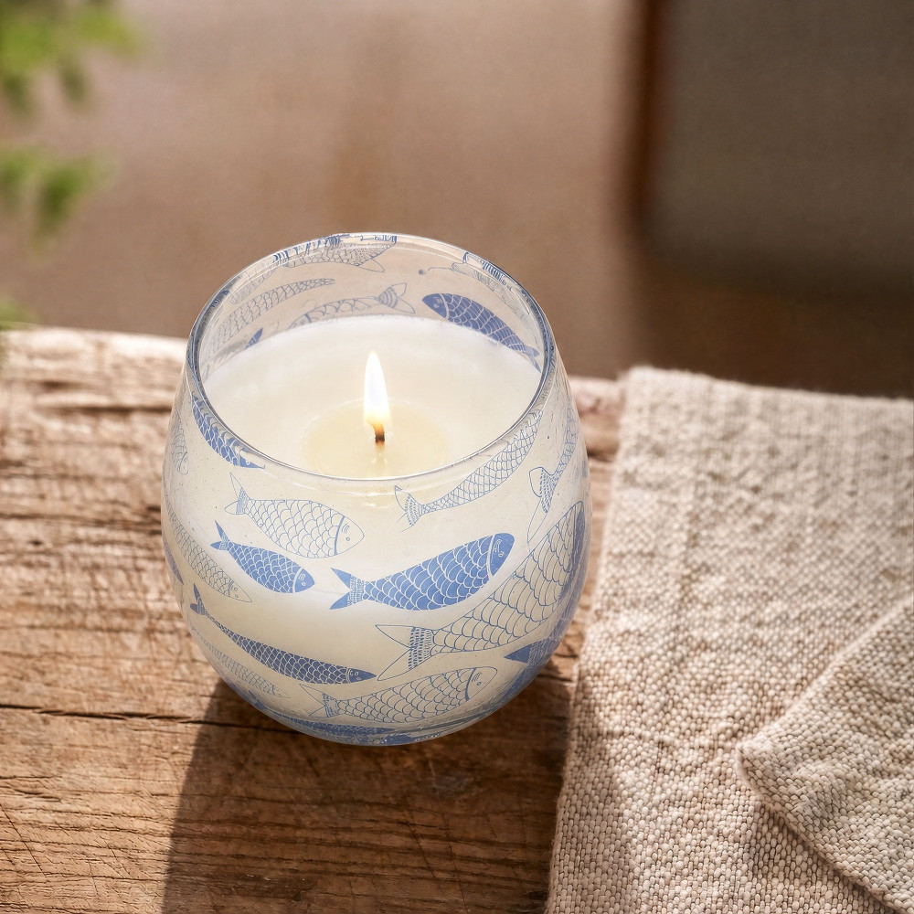 Bougies en petit pot de verre - Brise marine