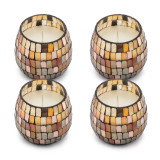 Bougies en petit pot de verre - Mosaïque Ambre